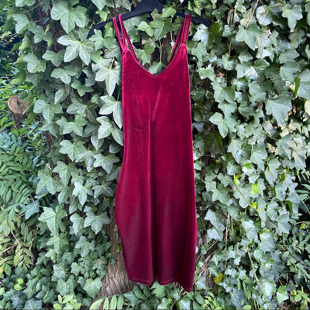 Red velvet dress